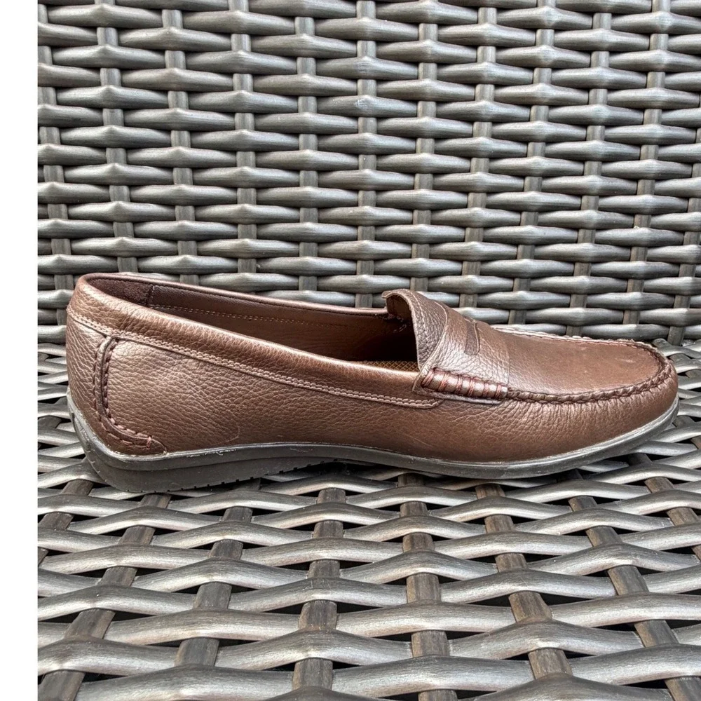 Johnnie-O Mens New Baja Pebbled Leather Penny Loafers JMFW100270 Brown 12M